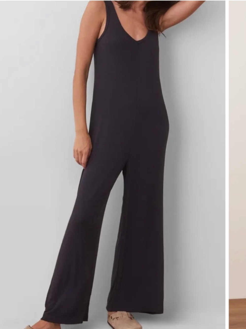 Marine Layer black gray ribbed jumpsuit XS